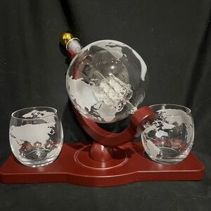 Elegant Globe Decanter Set with Glasses